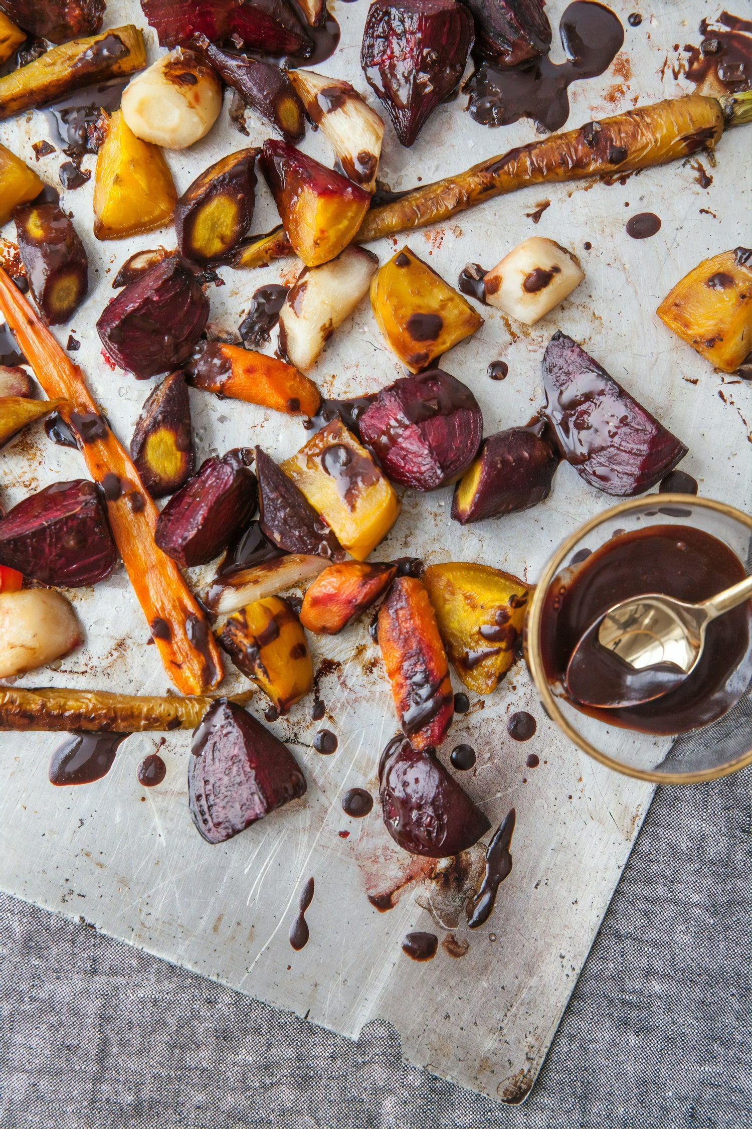 Roasted butternut squash, parsnips and carrots with sage