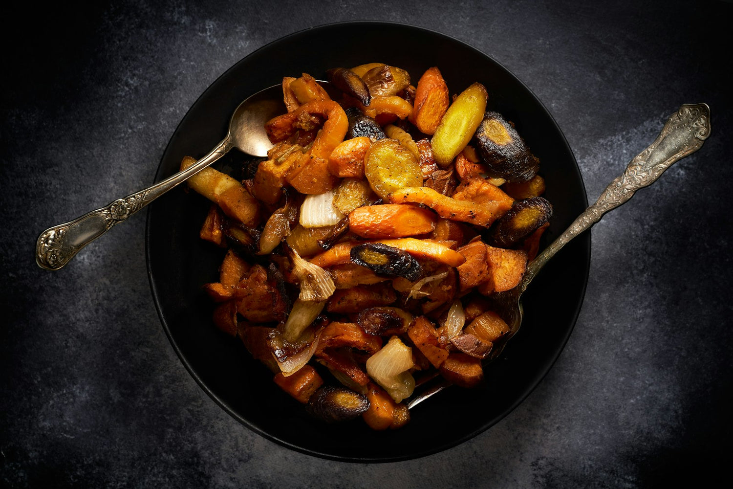 Roasted beet, carrot, fennel and leek medley